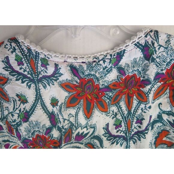 Anthropologie Women's Sz S Purple Patchwork Trapeze Paisley Floral Liika Dress - Picture 11 of 13